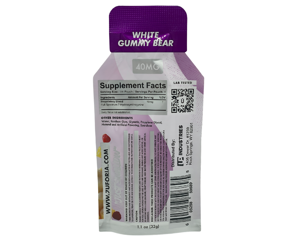 Uforia 7Syrup – Hydro - White Gummy Bear (40mg Pouches)