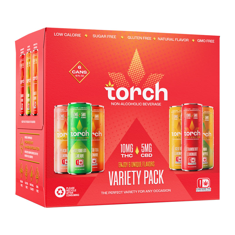 Torch THC Drinks – 10mg Low Dose THC + 5mg CBD | 6 Flavors