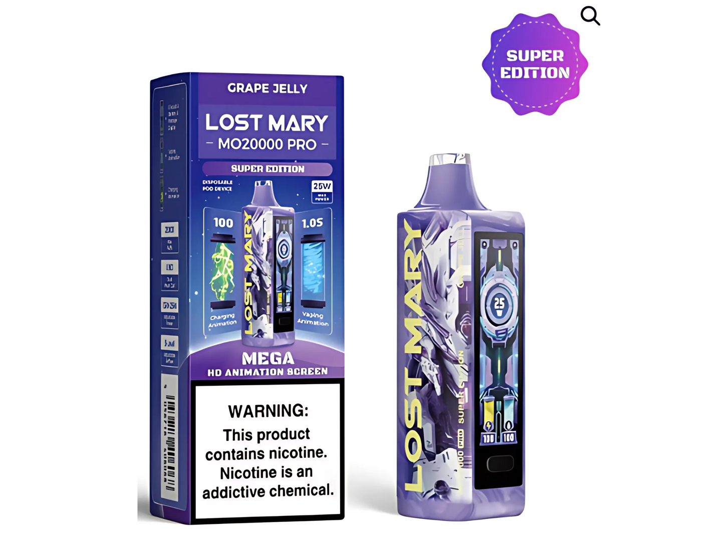 Lost Mary Pro MO20000 – Grape Jelly - 5% Nicotine – 20,000 Puffs (Single Device)