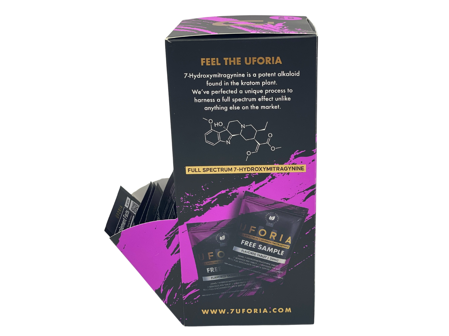 Uforia Full Spectrum 7-Hydroxy |30ct Display Box | Flavored Tablets | 20mg tablets | 2 Servings
