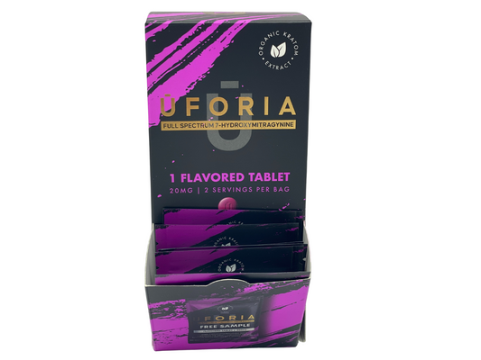 Uforia Full Spectrum 7-Hydroxy |30ct Display Box | Flavored Tablets | 20mg tablets | 2 Servings
