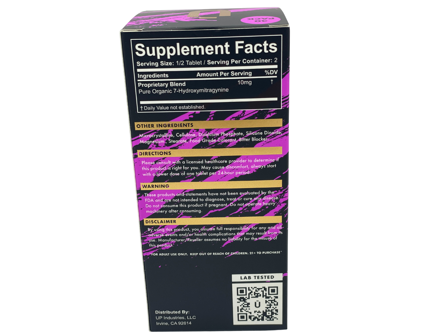 Uforia Full Spectrum 7-Hydroxy |30ct Display Box | Flavored Tablets | 20mg tablets | 2 Servings