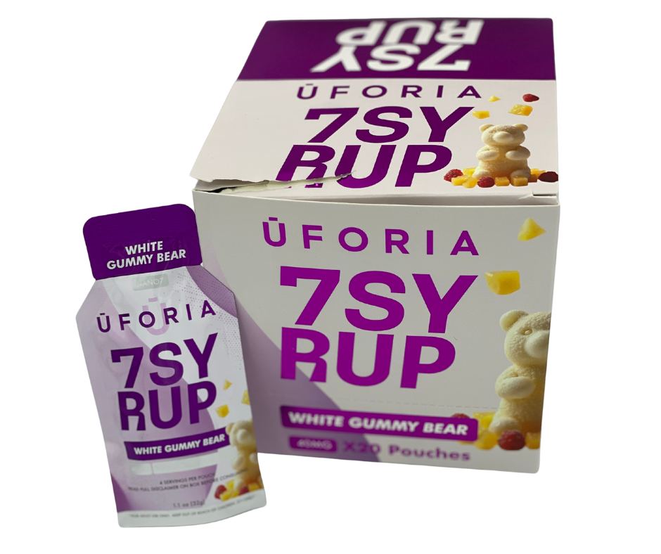 Uforia 7Syrup - 40MG - X20 Pouches (20ct) Display Box | White Gummy Bear