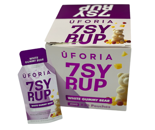 Uforia 7Syrup - 40MG - X20 Pouches (20ct) Display Box | White Gummy Bear