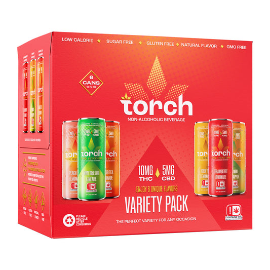 Torch THC Drinks – 10mg Low Dose THC + 5mg CBD | 6 Flavors
